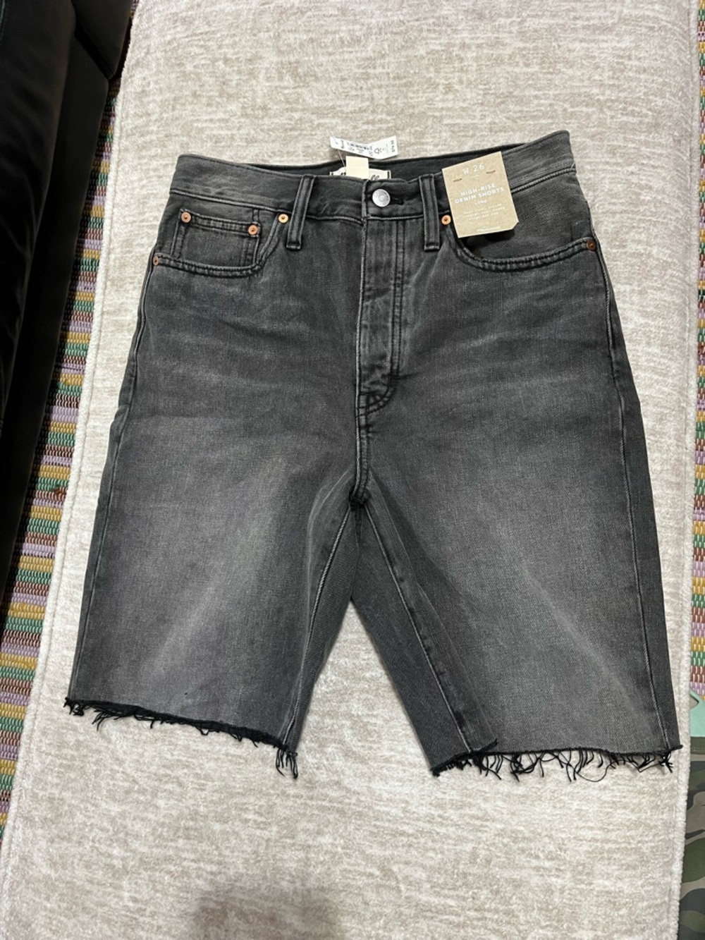 Madewell Black Cut-Off Denim Shorts
